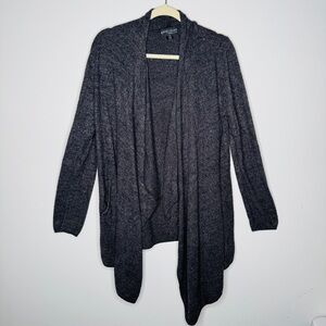 Barefoot Dreams Cozychic Lite Island Wrap Charcoal Grey Open Front Cardigan Wome